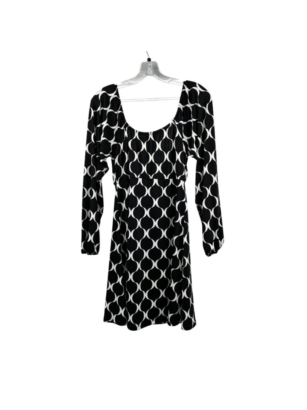 Velvet Torch Off Shoulder A-Line Dress Black/White Print Womens Large New